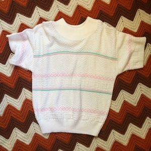 Vintage pastel short sleeve sweater